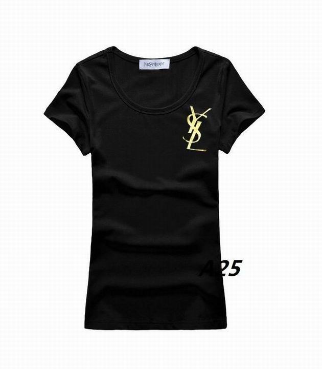 YSL short round collar T woman S-XL-034